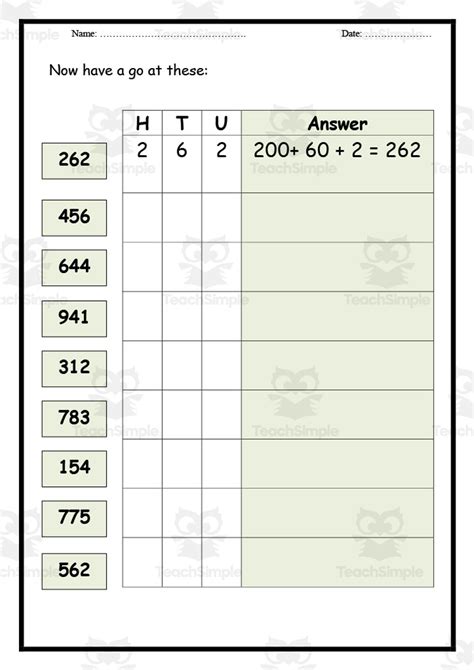 partitioning worksheet|Partitioning, Place Value and Rounding .